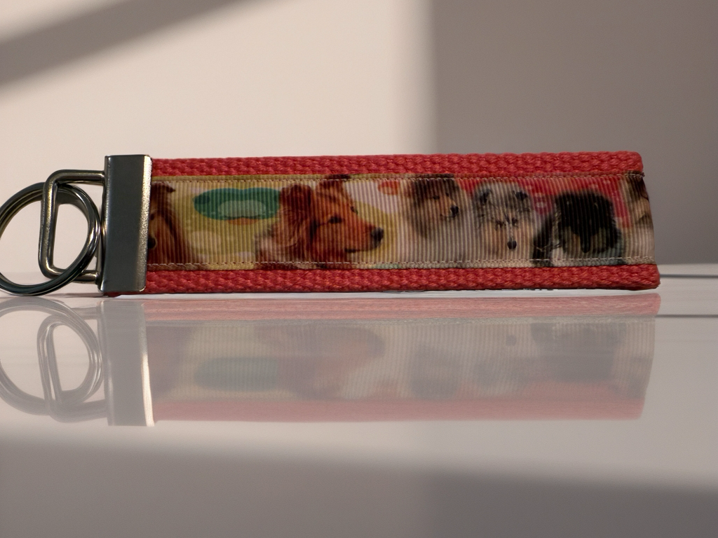 Collie & Sheltie Keychain Wristlet – Handmade Dog Breed Key Fob for Dog Lovers