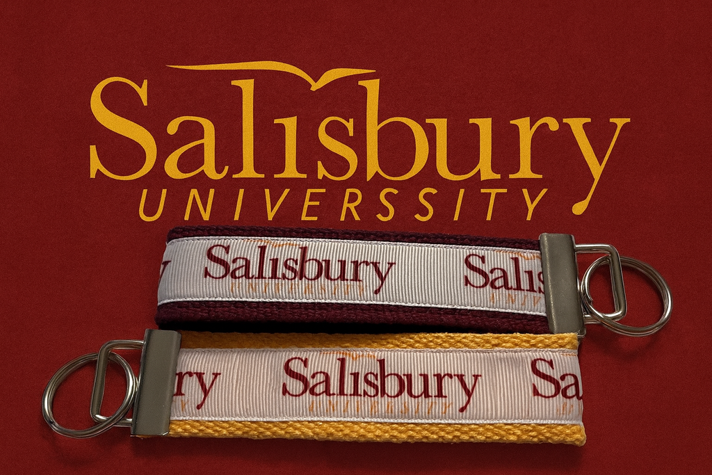 Salisbury University Keychain Wristlet – Maroon & Gold Sea Gull Mascot Key Fob