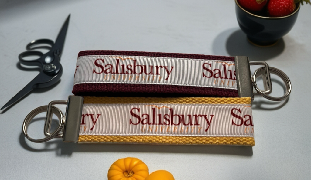 Salisbury University Keychain Wristlet – Maroon & Gold Sea Gull Mascot Key Fob