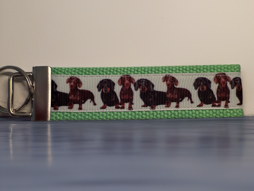Dachshund Keychain Wristlet – Handmade Dog Lover Key Fob