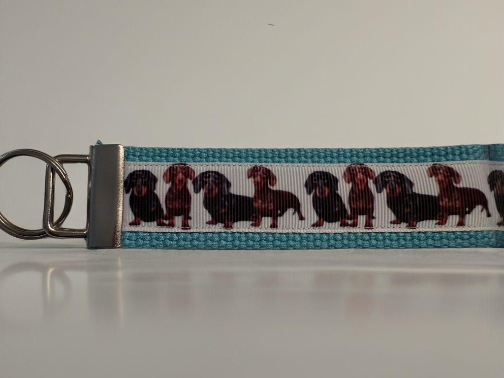 Dachshund Keychain Wristlet – Handmade Dog Lover Key Fob