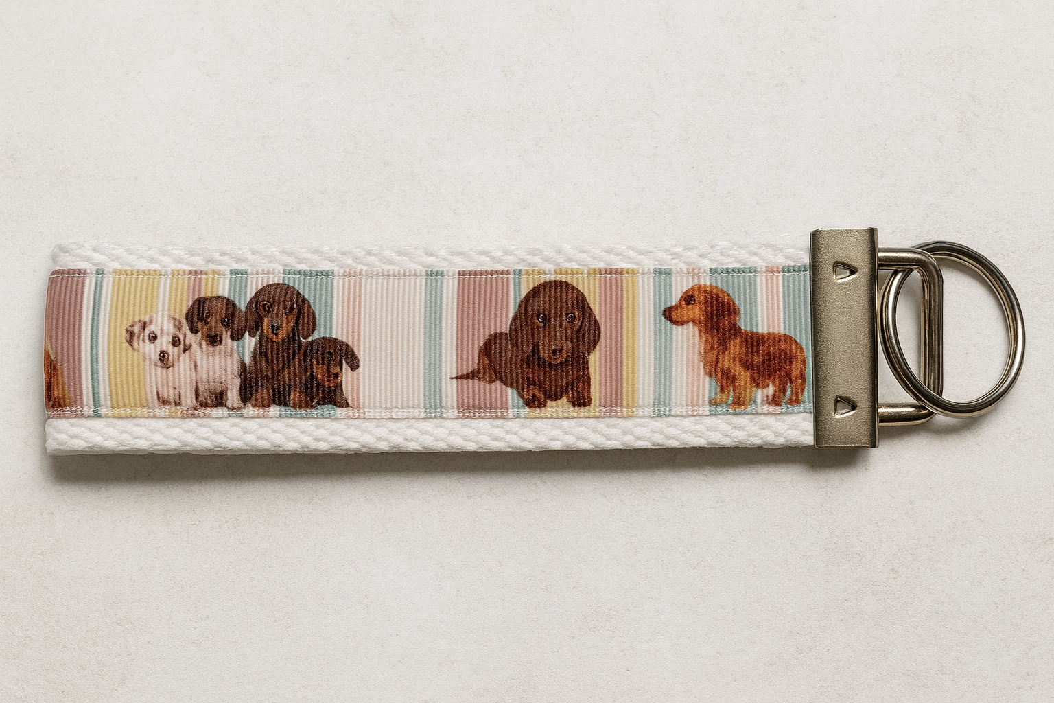 Dachshund Keychain Wristlet – Handmade Dog Lover Key Fob