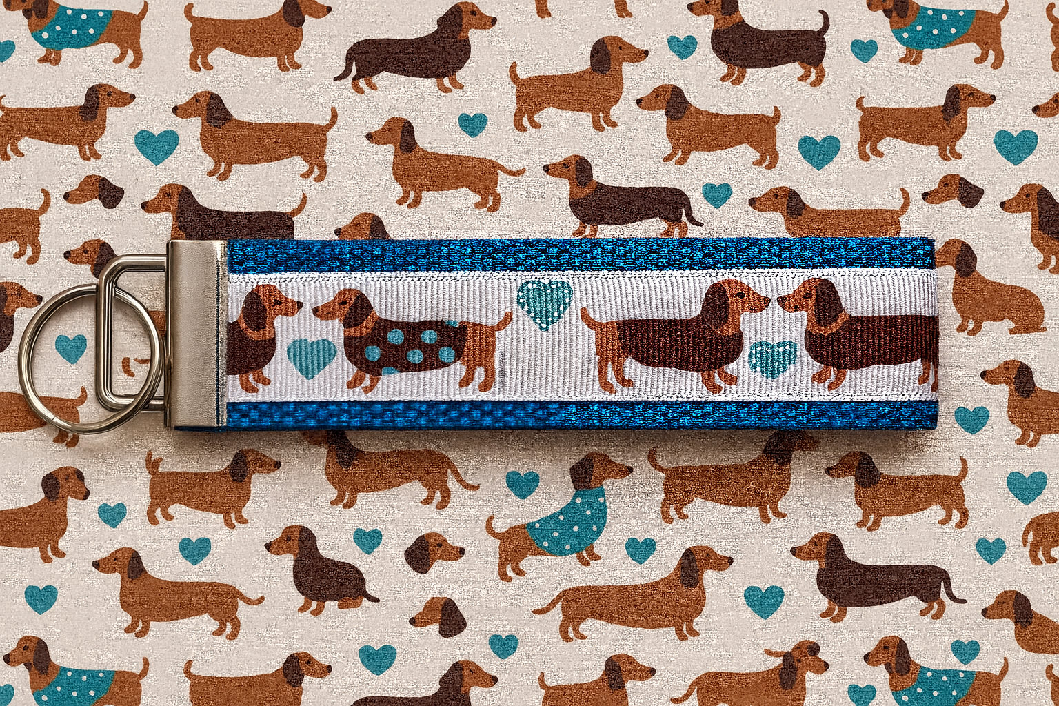 Dachshund Keychain Wristlet – Dog Lover Gift, Wiener Dog Accessory