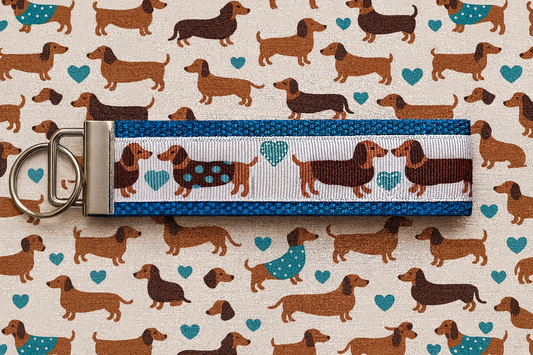 Dachshund Keychain Wristlet – Dog Lover Gift, Wiener Dog Accessory