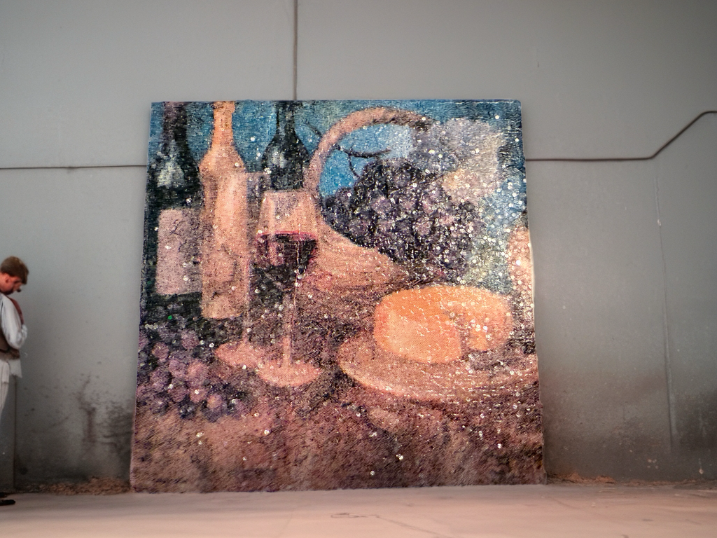 Wine & Cheese Glitter Coaster – Rustic Vineyard Drink Coaster