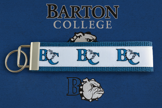 Barton College Bulldogs Keychain Wristlet – Durable Fabric Key Fob with Bulldog Logo