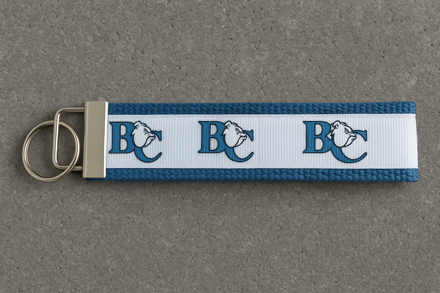 Barton College Bulldogs Keychain Wristlet – Durable Fabric Key Fob with Bulldog Logo