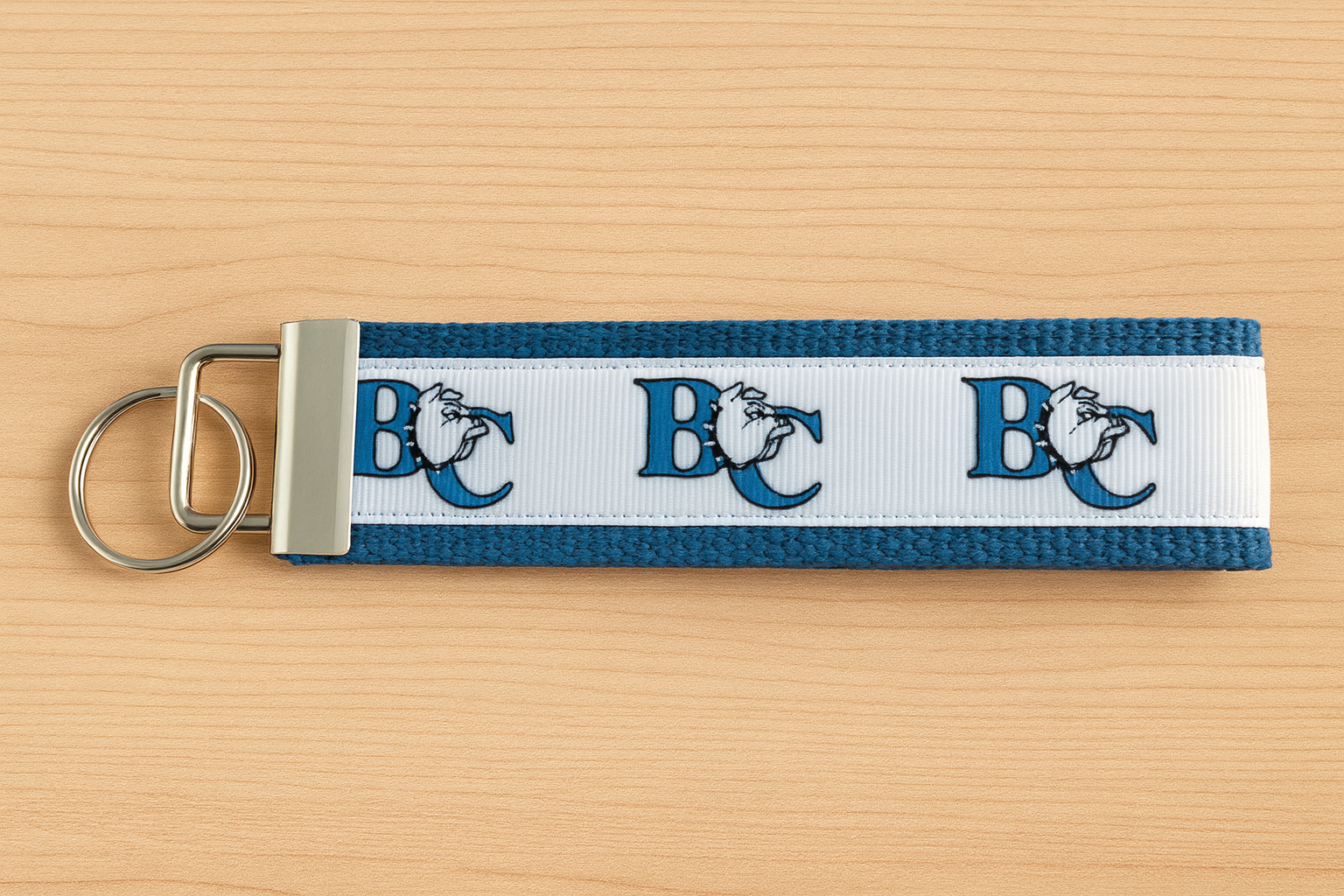 Barton College Bulldogs Keychain Wristlet – Durable Fabric Key Fob with Bulldog Logo