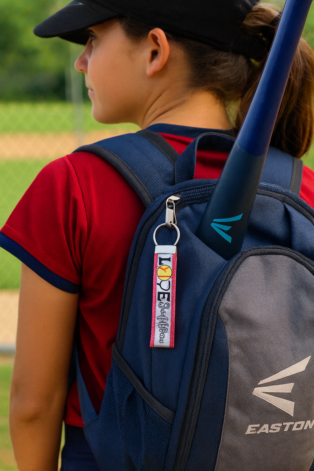 Softball Keychain Wristlet – LOVE Softball Bag Tag for Players, Coaches & Fans