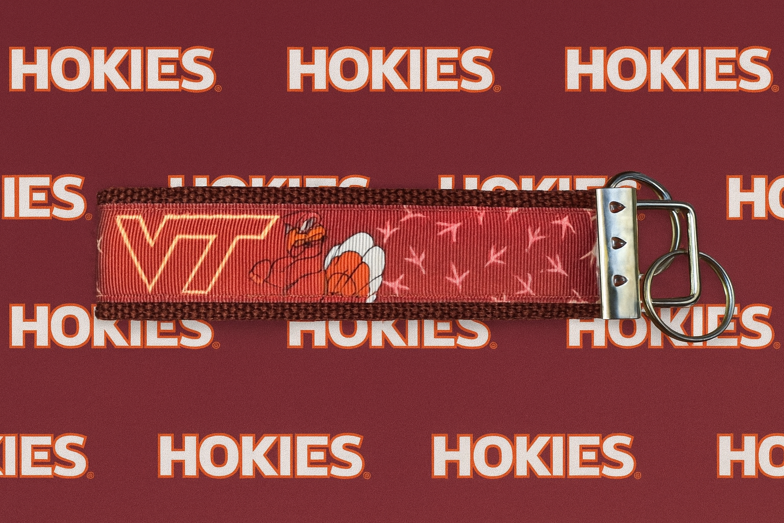 Virginia Tech Hokies Keychain Wristlet – VT Football Fan Accessory