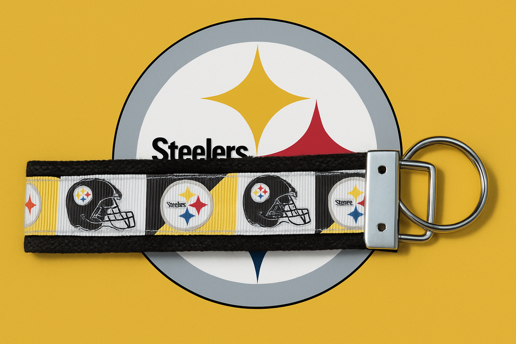 Pittsburgh Steelers Keychain – Handmade Wristlet with Team Logo & Helmet Design