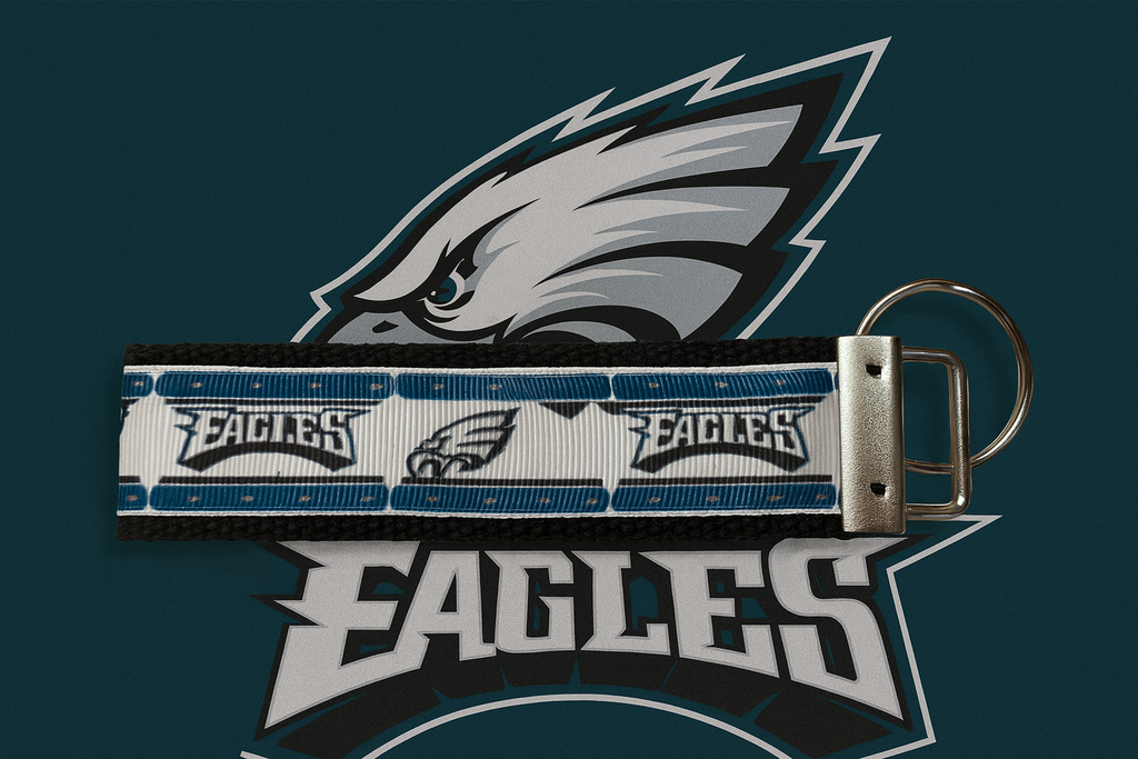 Philadelphia Eagles Keychain – Handmade Wristlet with Team Logo & Colors