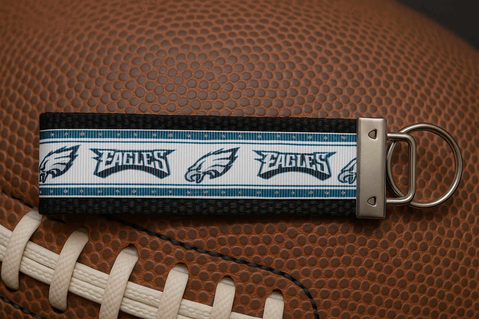 Philadelphia Eagles Keychain – Handmade Wristlet with Team Logo & Colors