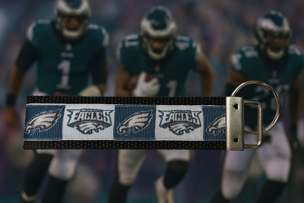 Philadelphia Eagles Keychain – Handmade Wristlet with Team Logo & Colors