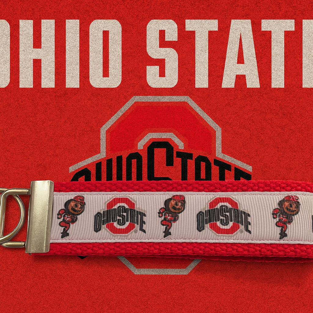 Ohio State Buckeyes Keychain Wristlet – Brutus Mascot & Block O Logo