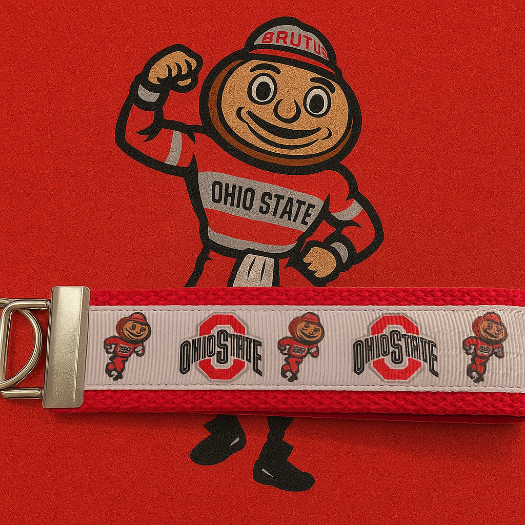 Ohio State Buckeyes Keychain Wristlet – Brutus Mascot & Block O Logo
