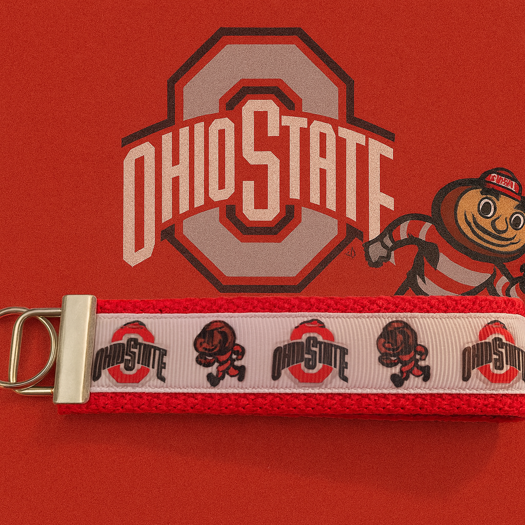 Ohio State Buckeyes Keychain Wristlet – Brutus Mascot & Block O Logo