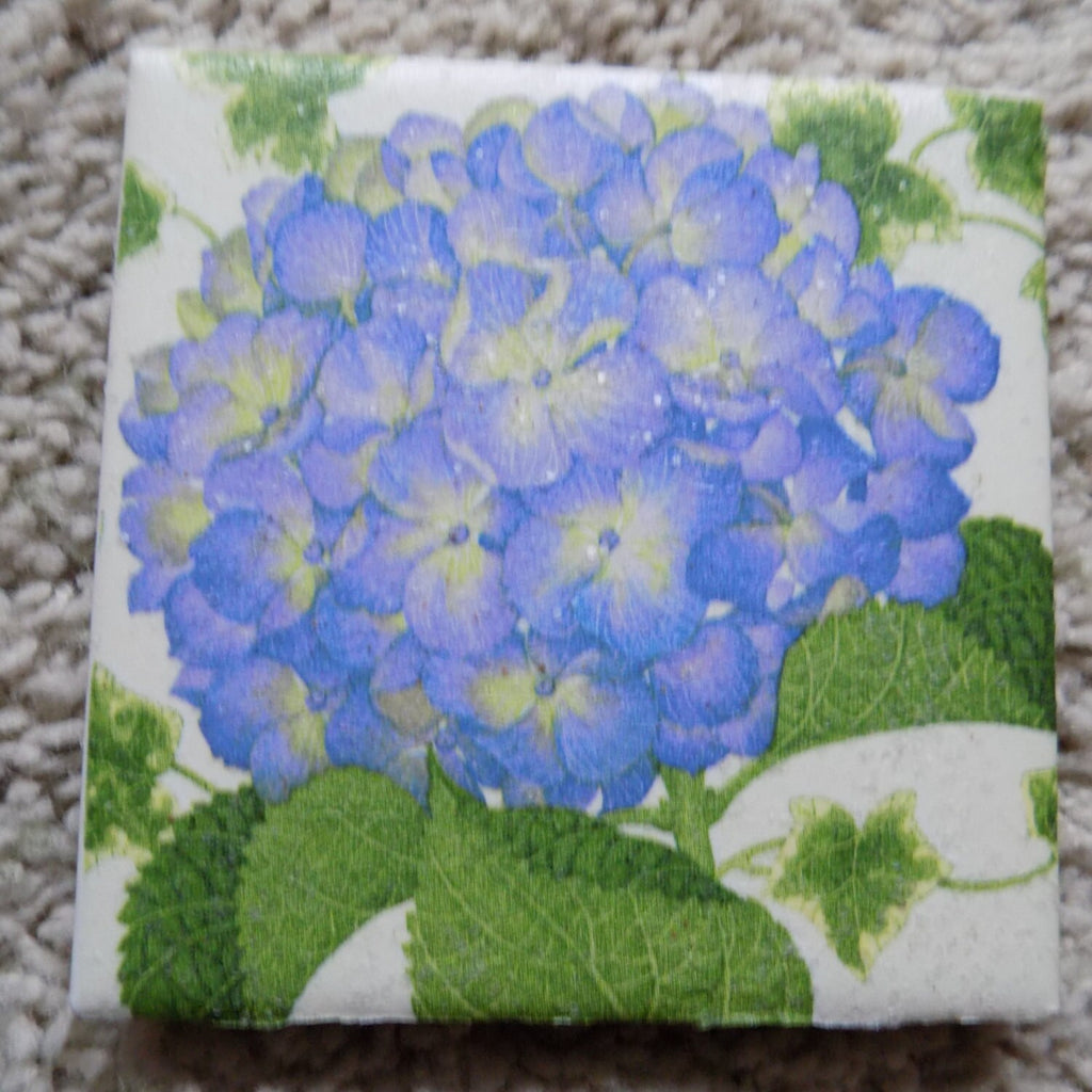 Hydrangea Ceramic Tile Coasters (set of 4)
