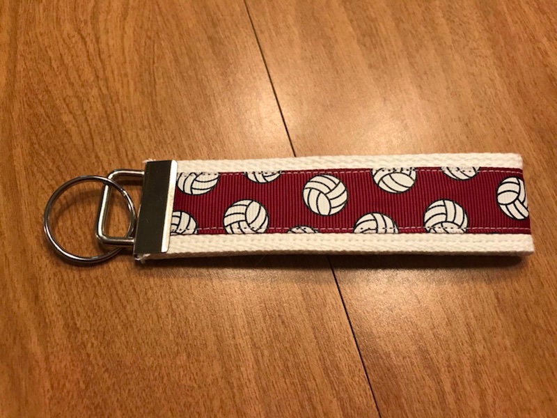 🏐 Pink Volleyball Wristlet Keychain – Cute Sports Key Fob for Volleyball Players, Moms & Coaches