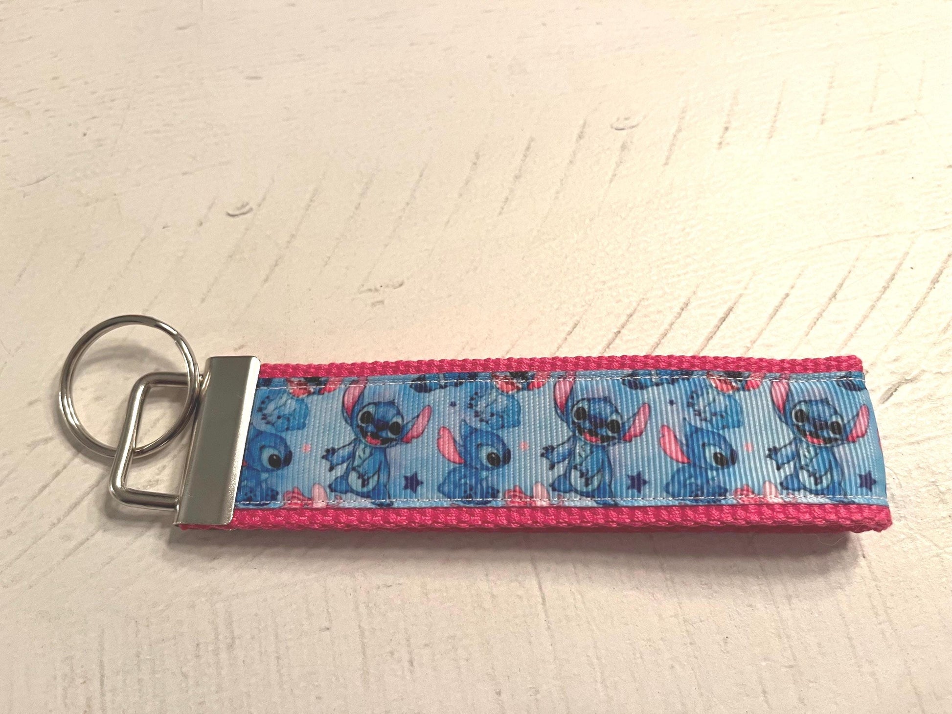 Stitch of LILO and Stitch Cotton Webbing Keychain/ Keyfob/ Wristlet
