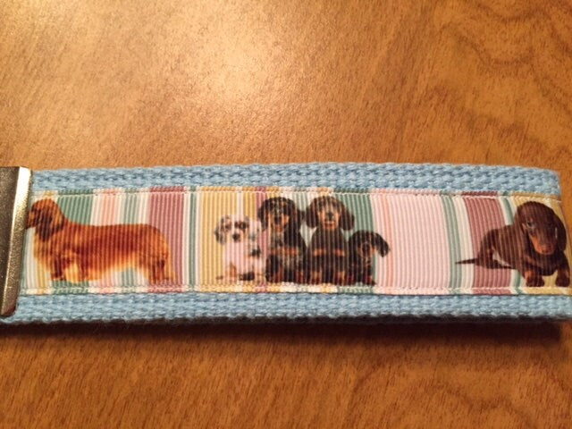 Dachshund Keychain Wristlet – Handmade Dog Lover Key Fob