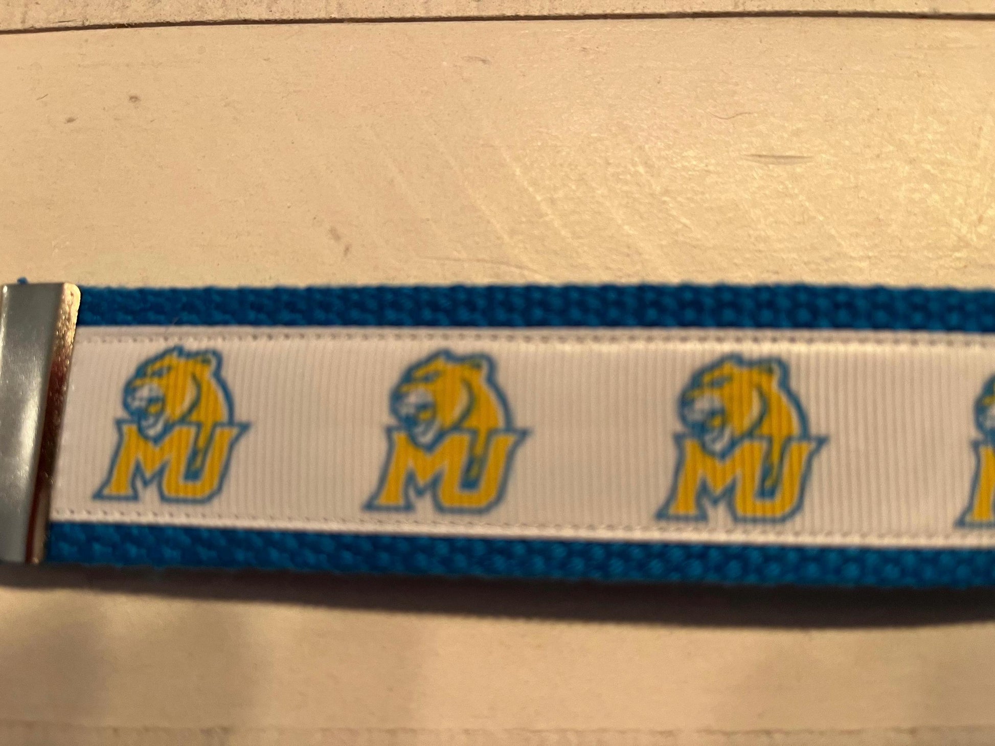 Blue and Gold Misericordia Cougar Cotton Webbing Keychain/ Keyfob/ Wristlet