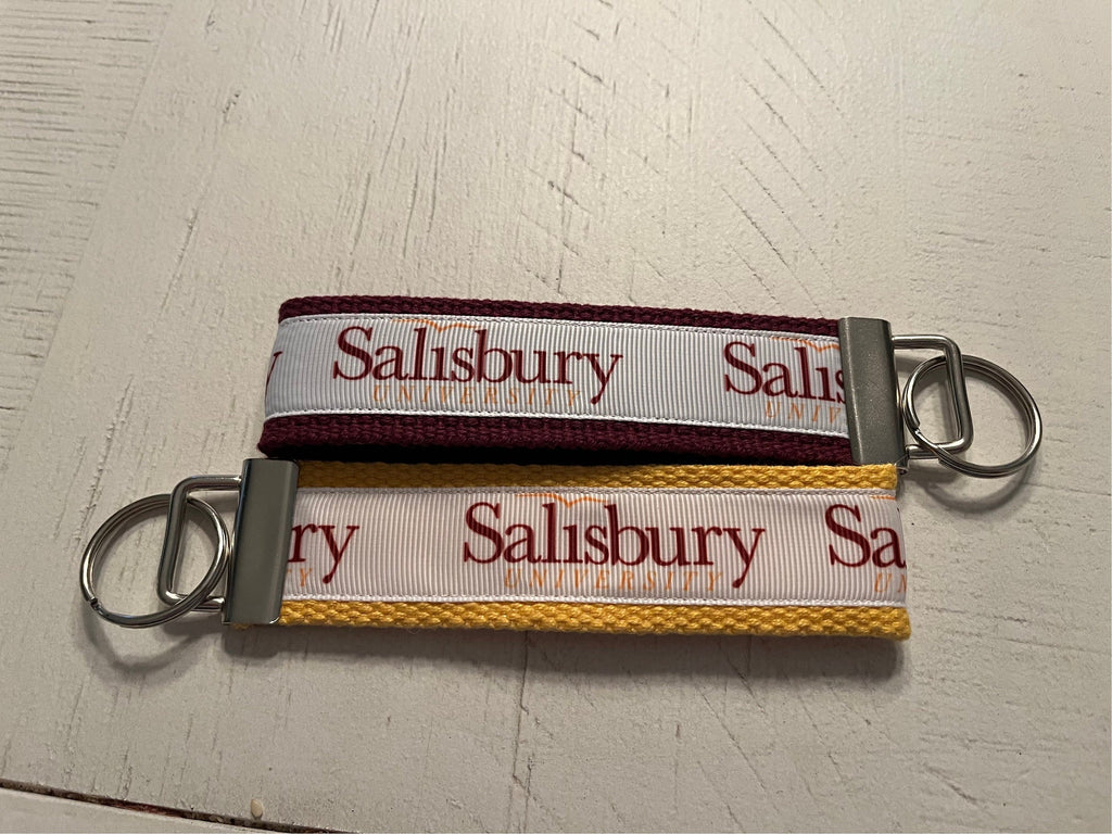 Salisbury University Keychain Wristlet – Maroon & Gold Sea Gull Mascot Key Fob