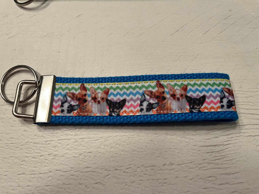 Chihuahua Cotton Webbing Keychain/ Keyfob/ Wristlet