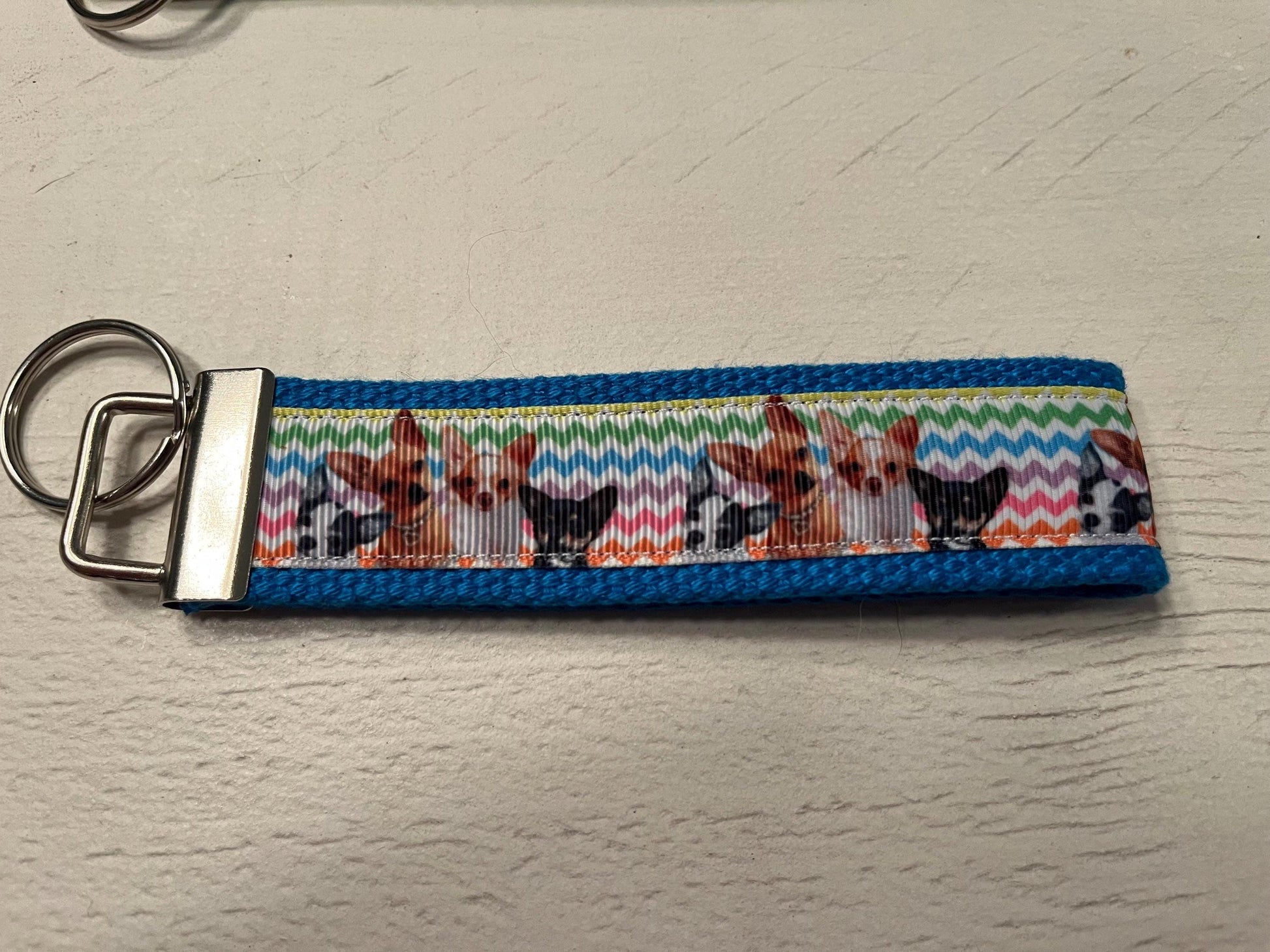 Chihuahua Cotton Webbing Keychain/ Keyfob/ Wristlet