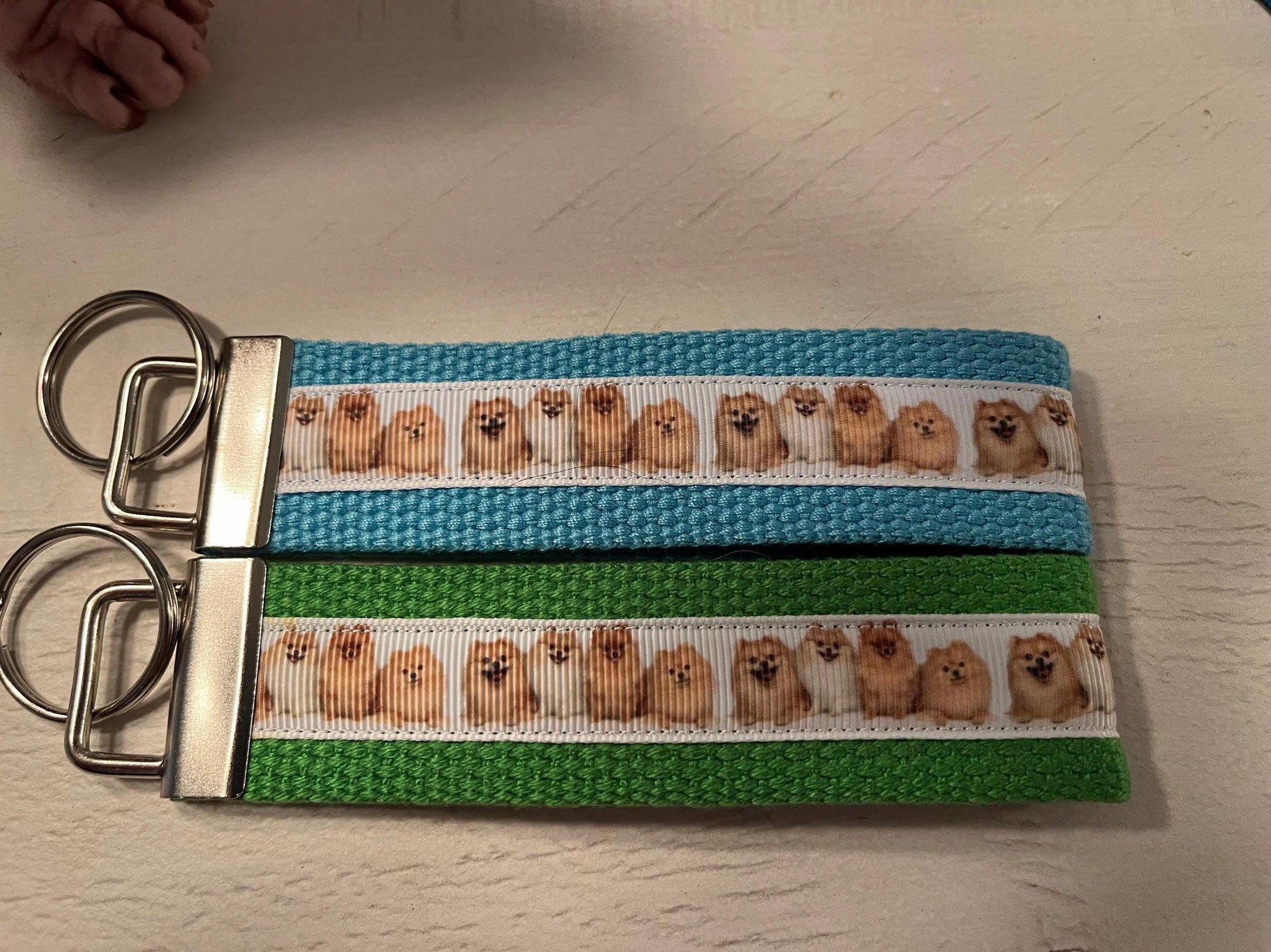 Pomeranian Dog Lover Keychain Wristlet