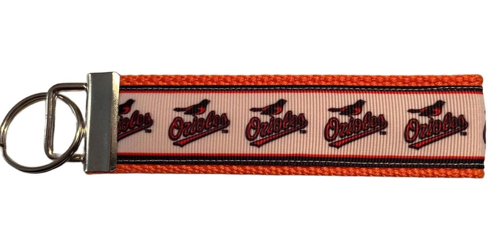 Baltimore Orioles Orange and Black, Cotton Webbing Keychain/ Key fob