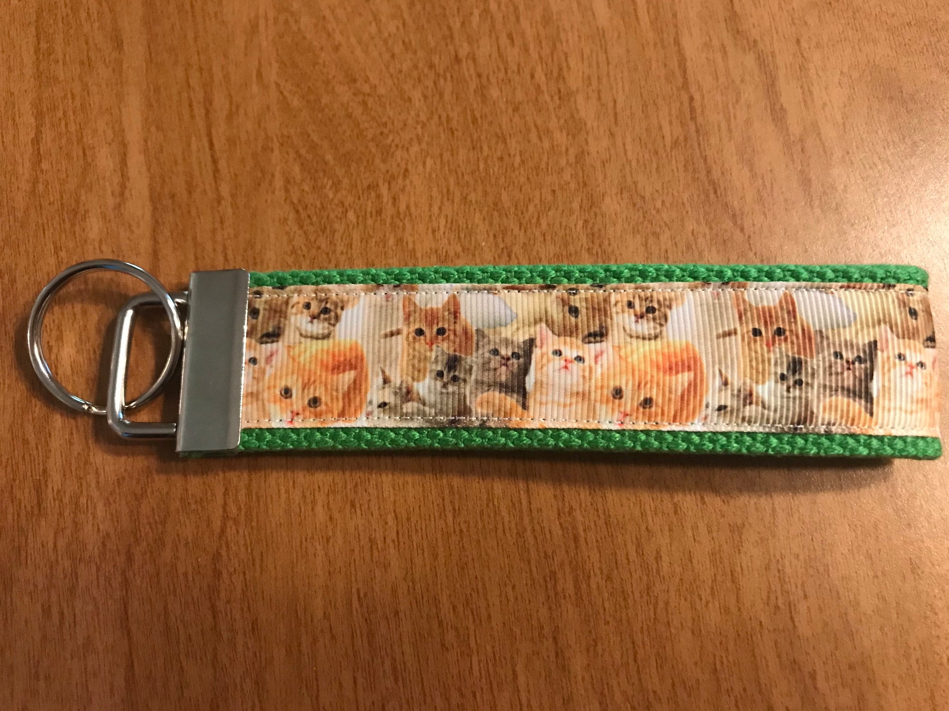 Cats Everywhere Cotton Webbing Keychain/Keyfob/Wristlet