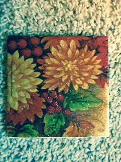 Colorful Chrysanthemum (mums) Ceramic Tile Coasters (Set of 4)