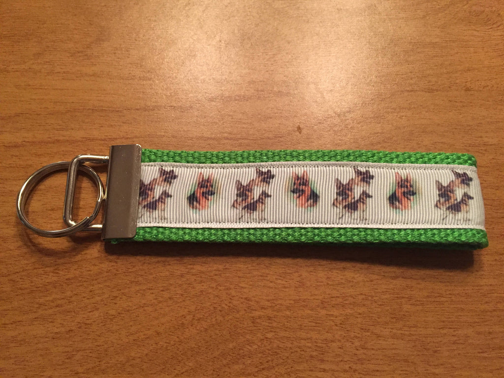 Handmade German Shepherd Keychain Wristlet – Dog Breed Key Fob for Pet Lovers