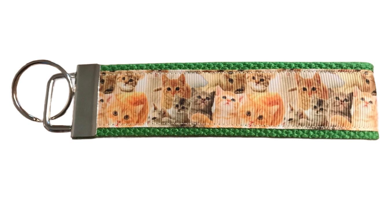 Cats Everywhere Cotton Webbing Keychain/Keyfob/Wristlet