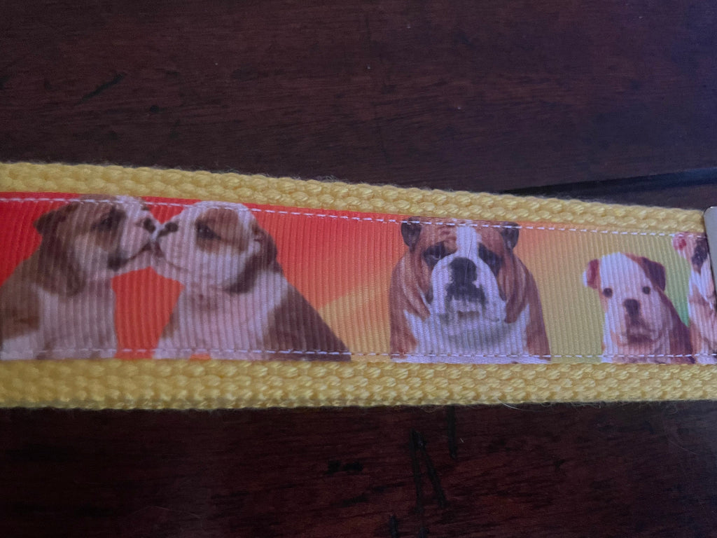 Bulldog Cotton Webbing Keychain/Keyfob/Wristlet