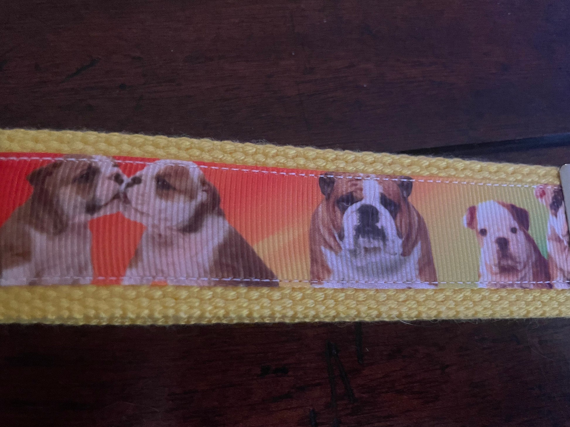 Bulldog Cotton Webbing Keychain/Keyfob/Wristlet