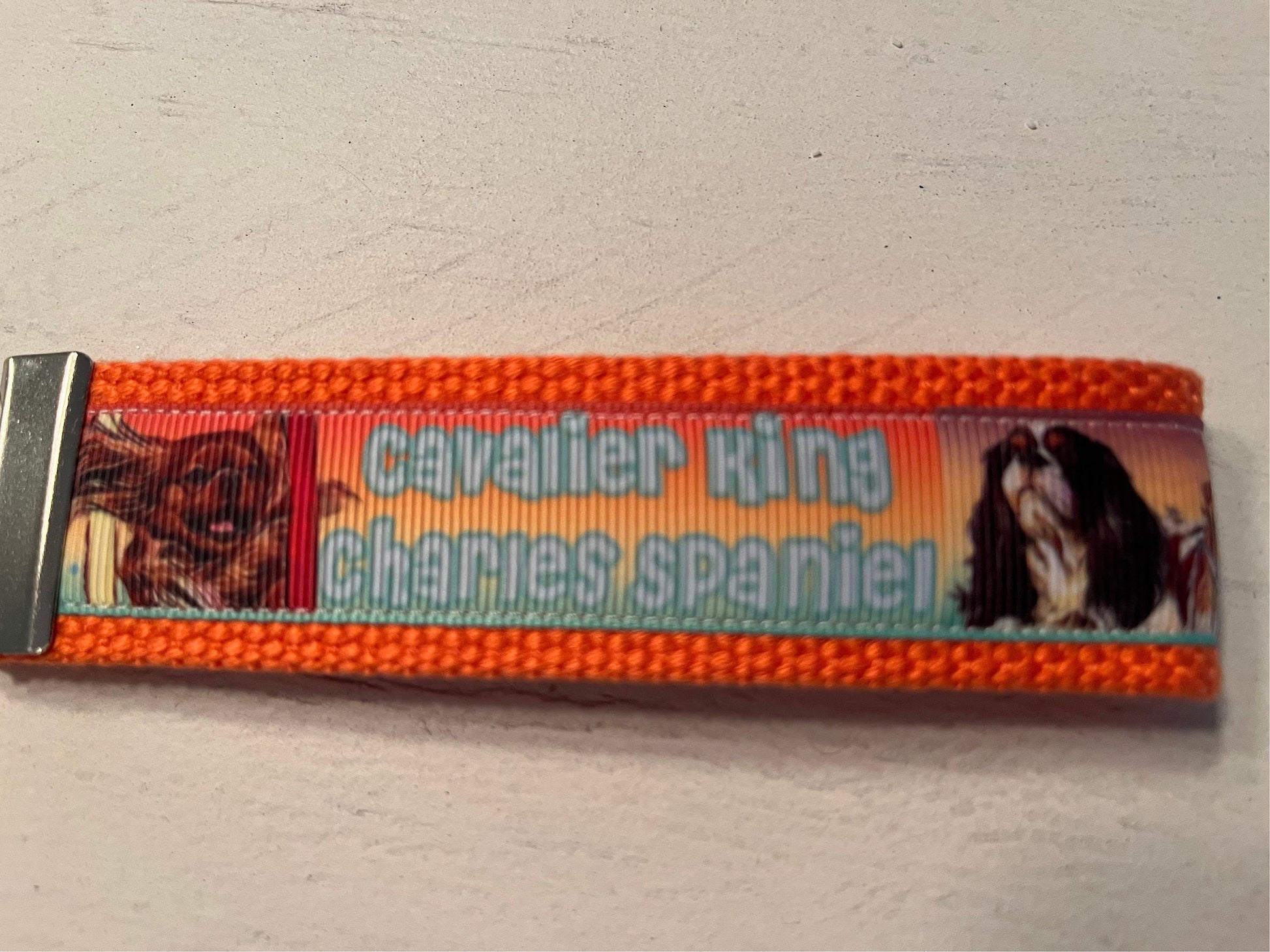 Cavalier King Charles Spaniel Cotton Webbing Keychain/ Keyfob/ Wristlet