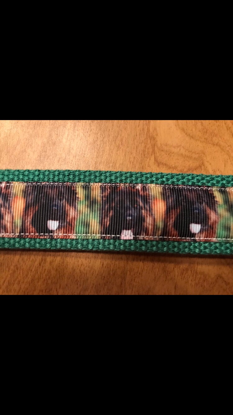 Green Belgian Malinois/ German Shepherd keychain/Keyfob/wristlet