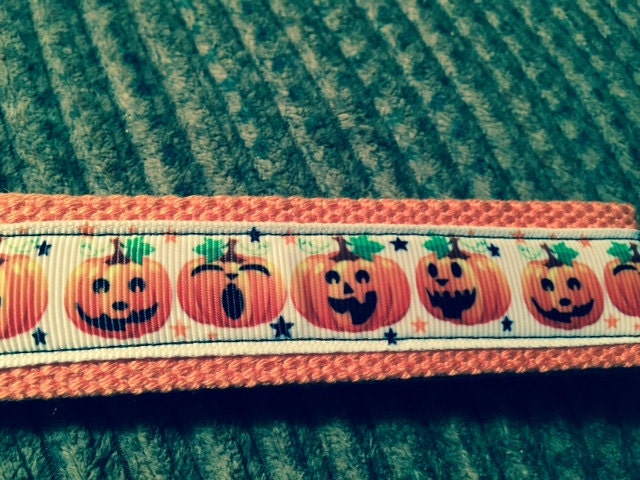 Jack 'o' Lantern Halloween Fun Cotton Webbing Keychain/ Keyfob/ Wristlet