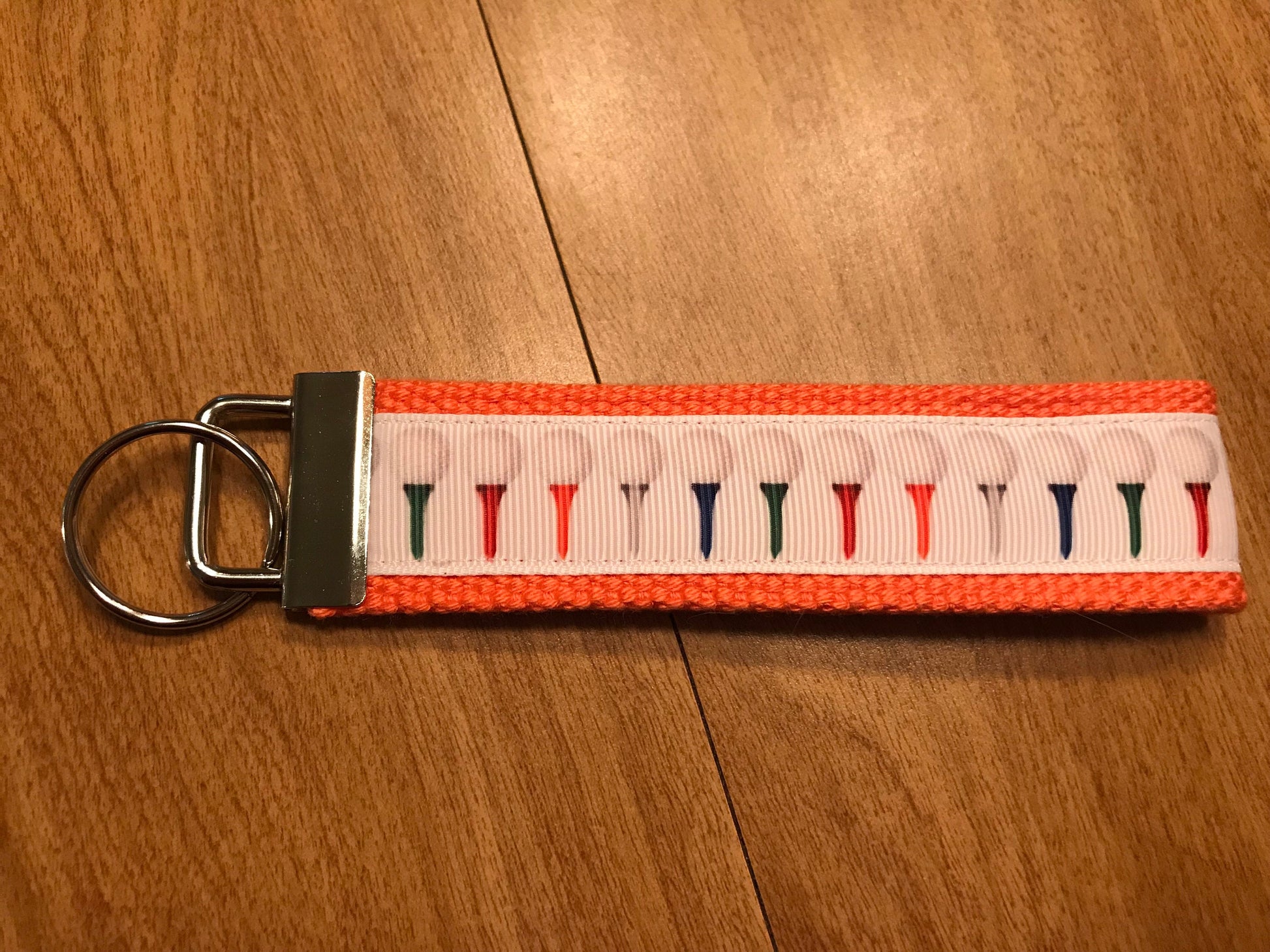 Tee Time Golf  Keychain/ Wristlet/ Keyfob
