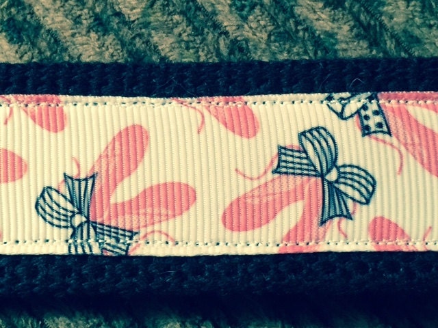 Black, White and Pink Ballerina Slippers Webbing Keychain/ Keyfob/ Wristlet