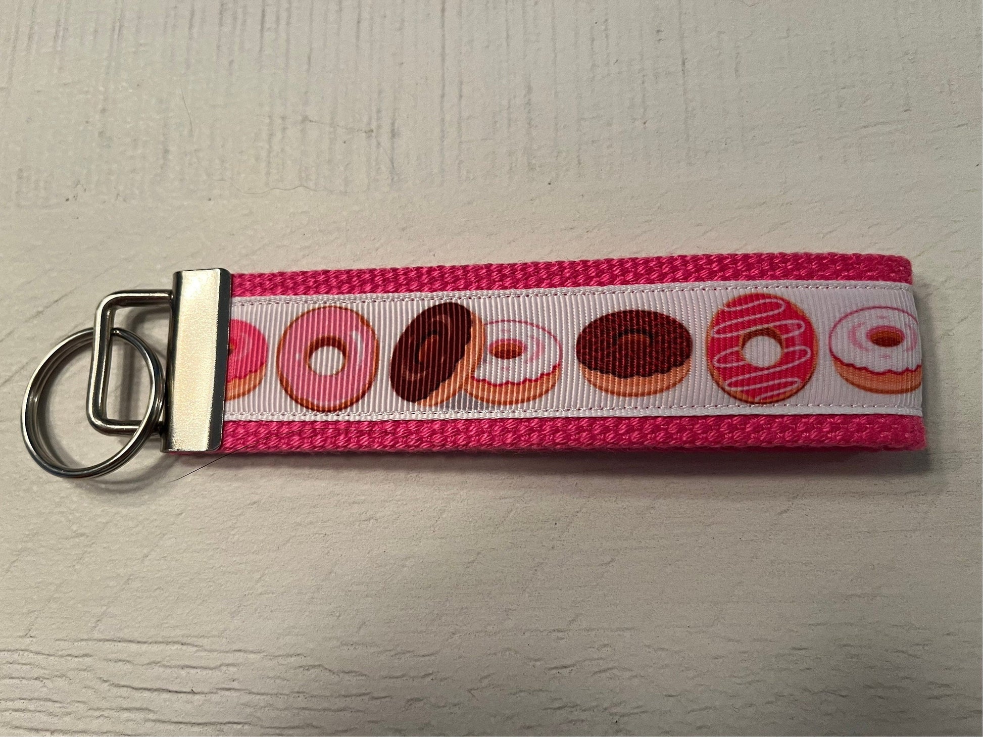 Doughnut  Lovers Cotton Webbing Keychain/ Keyfob/ Wristlet