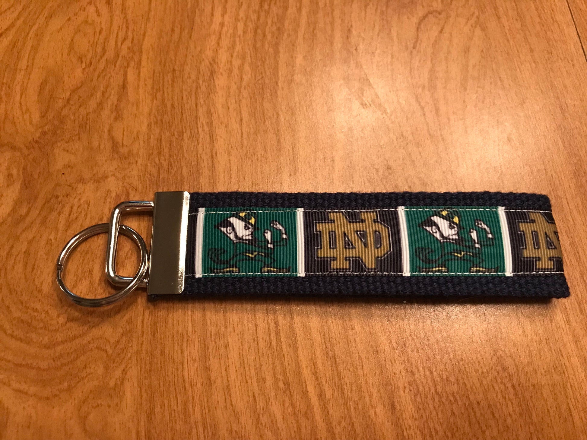 Fighting Irish Cotton Webbing Keychain/ Keyfob/Wristlet