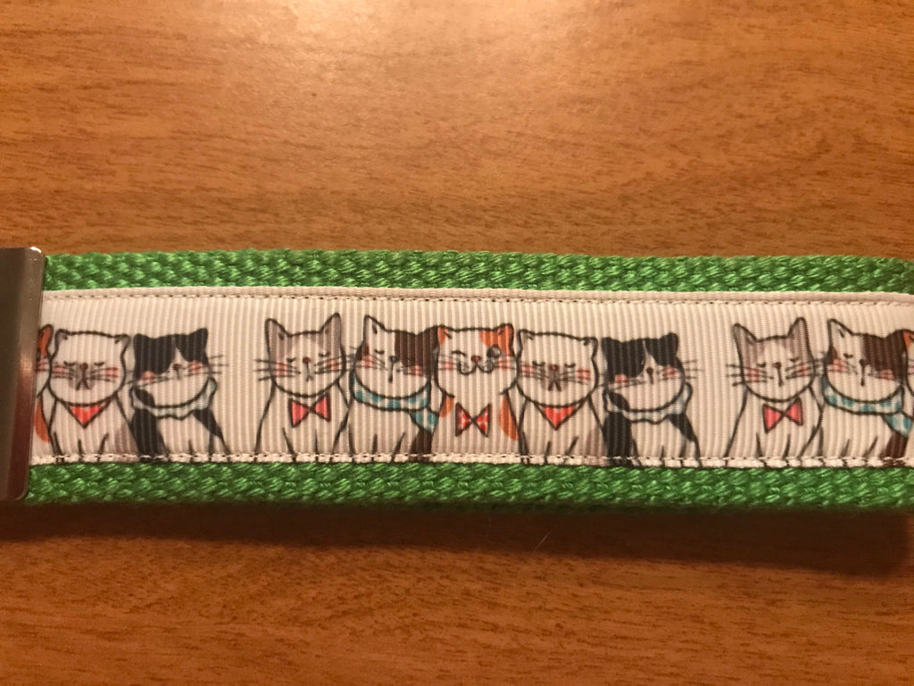 Cat Lover Cotton Webbing Keychain/Keyfob/Wristlet