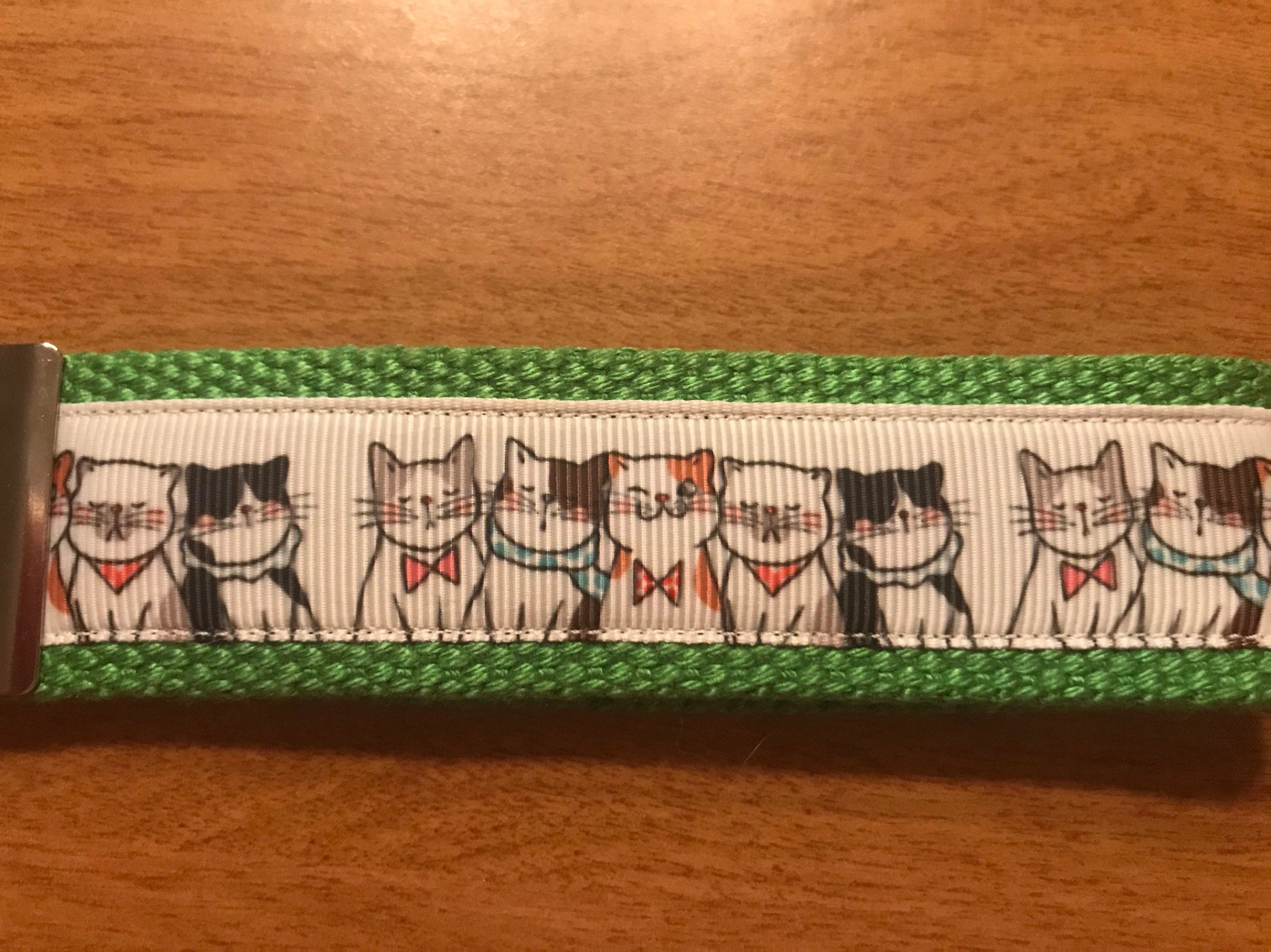 Cat Lover Cotton Webbing Keychain/Keyfob/Wristlet
