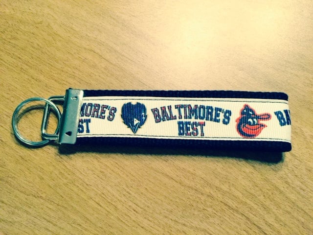 Baltimore's Best Ravens and Orioles Cotton Webbing Keychain/ Key fob