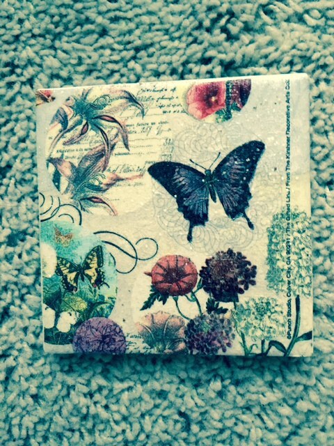 Butterfly Garden Ceramic Tile Coasters (Set of 4)