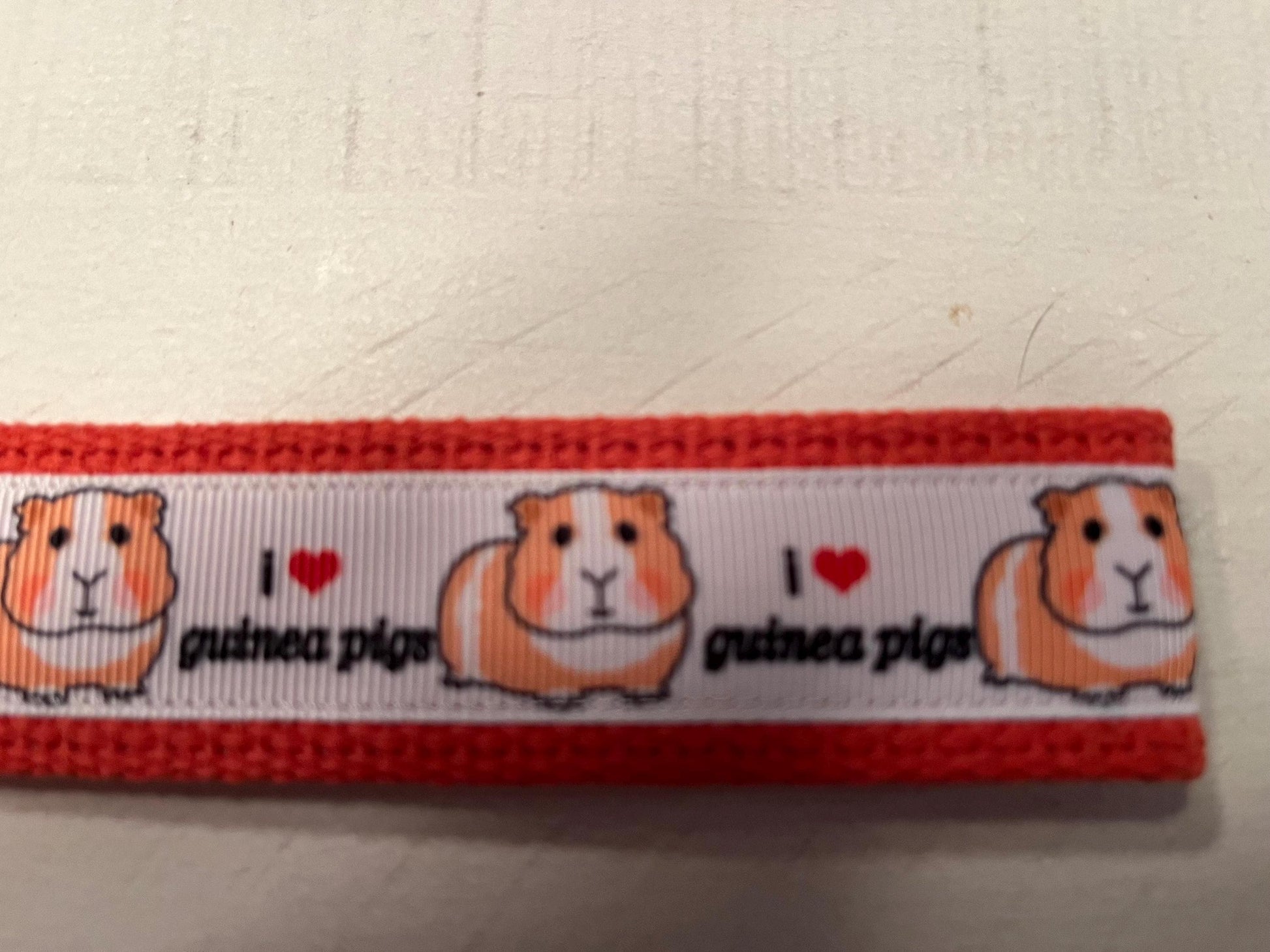 Guinea Pig Lovers Cotton Webbing Keychain, Keyfob, Wristlet
