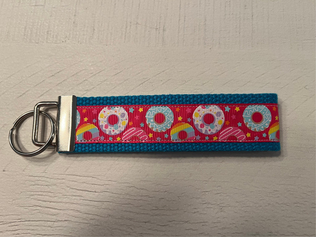 Doughnut  Lovers Cotton Webbing Keychain/ Keyfob/ Wristlet